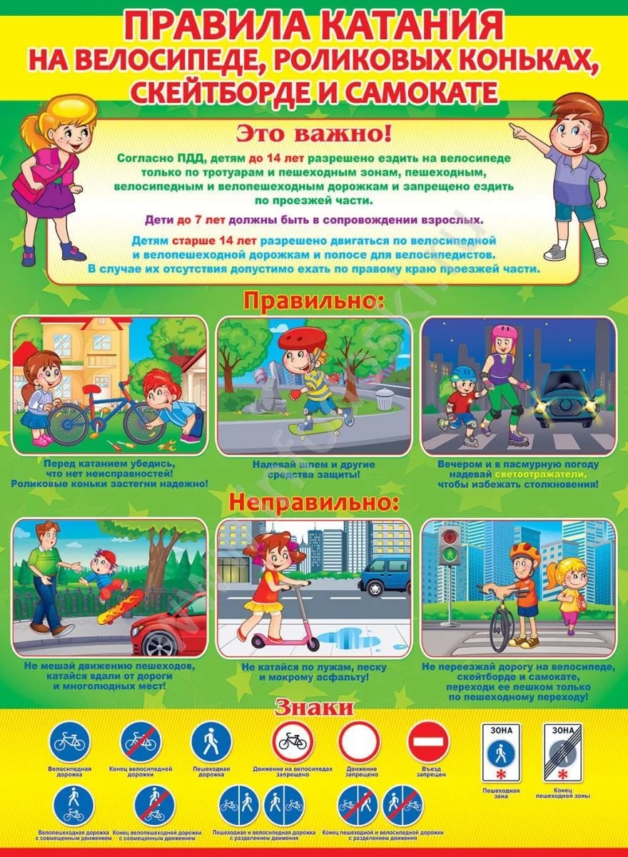 Правила катания на велосипеде самокате роликах